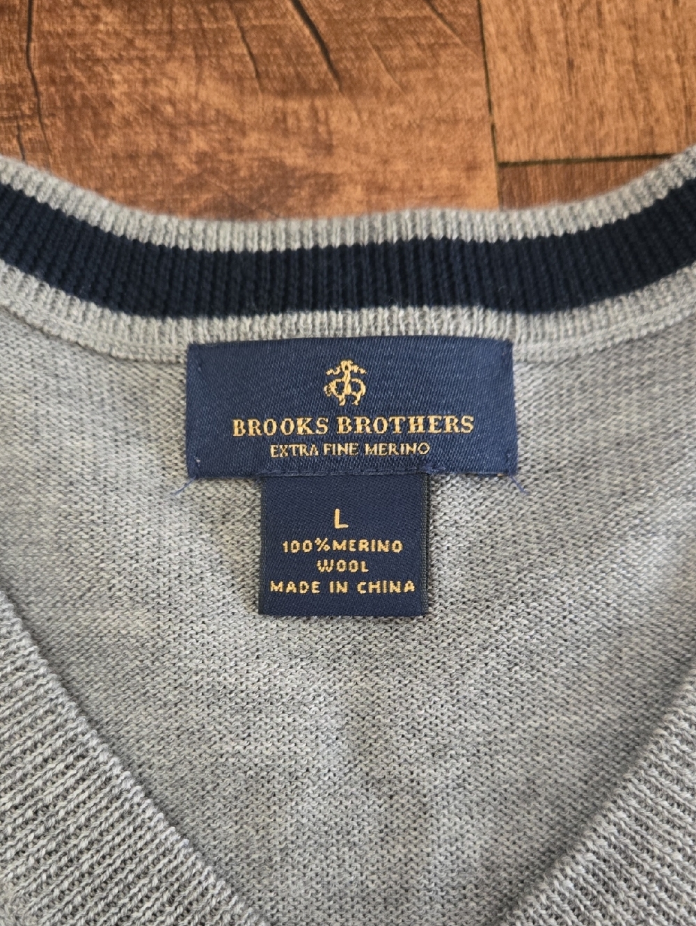 Brooks Brothers Grey Merino‎ Wool Sweater Vest Classic Preppy Quiet Luxury Large - Picture 5 of 6